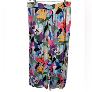 Eloquii Multicolor Floral Wide Leg Pants